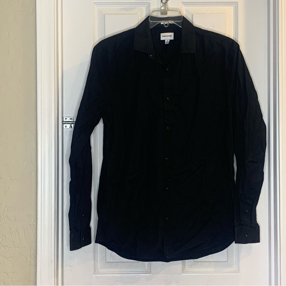 Frank & Oak Andover Button Down Shirt Black Size XL